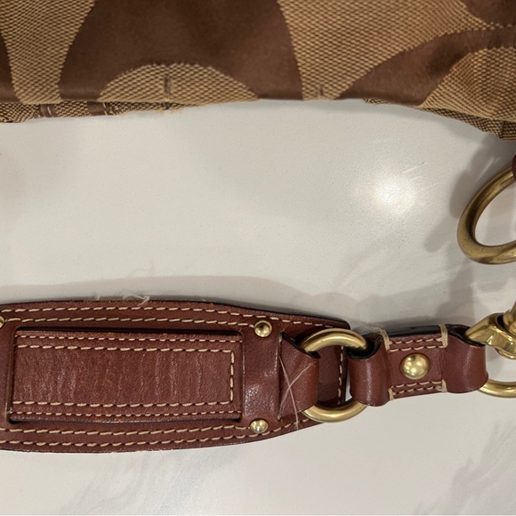 Coach Monogram W Brown Leather Accent Vintage - Picture 8 of 11
